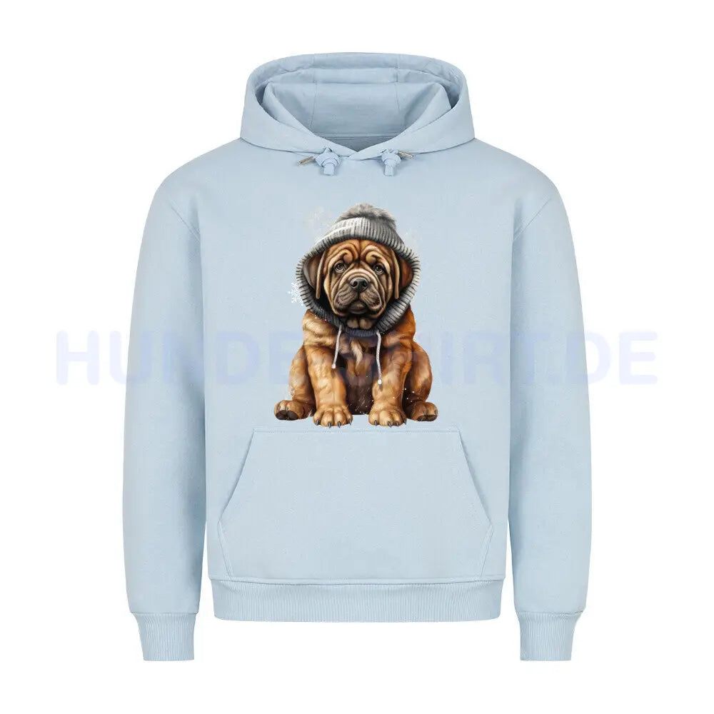 Premium Hoodie "English Mastiff - Frost" Babyblau – hunde-shirt.de