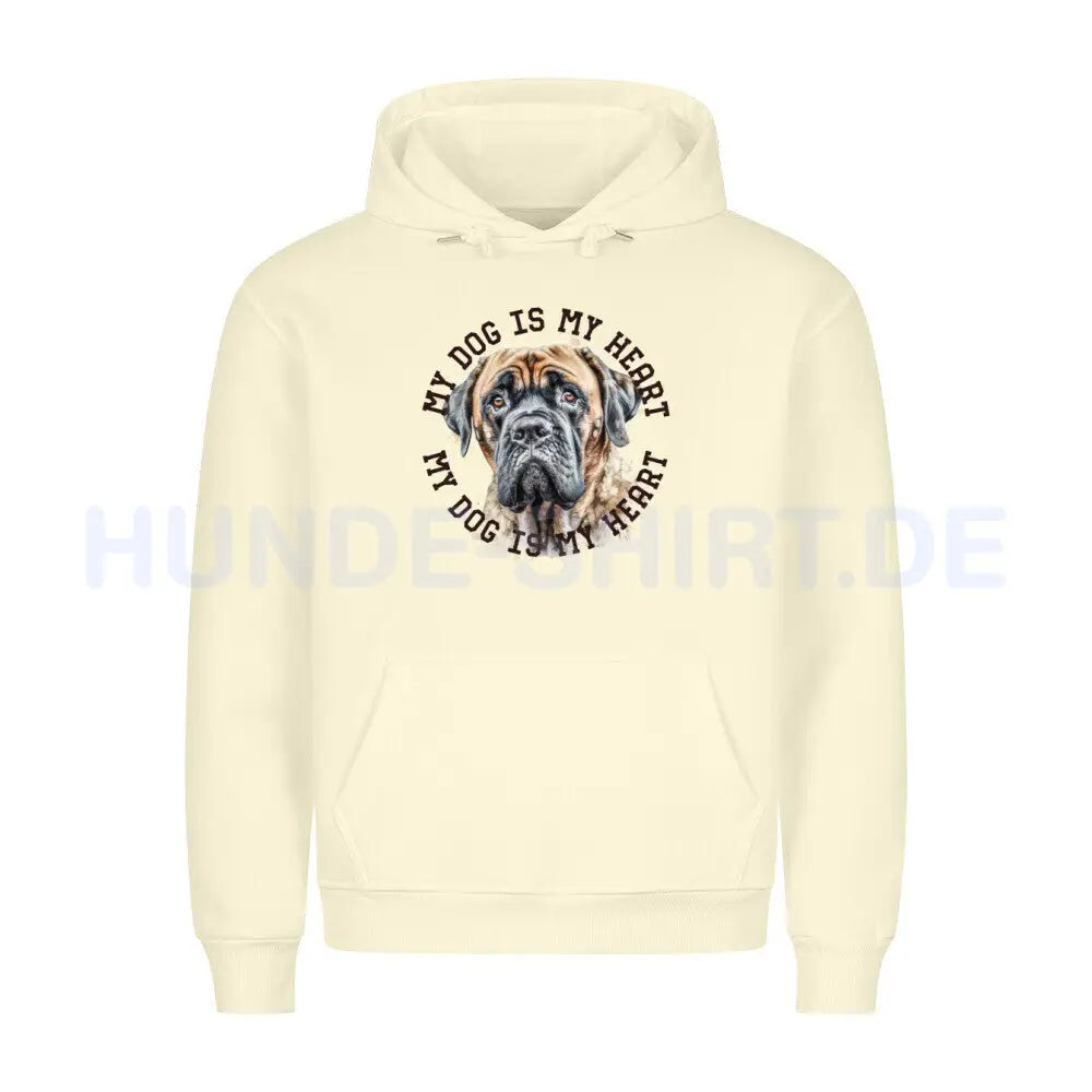 Premium Hoodie "English Mastiff HEART" Beige – hunde-shirt.de