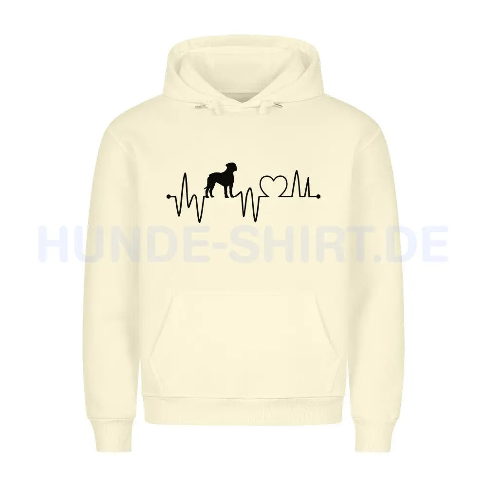 Premium Hoodie "English Mastiff - Heartbeat" Beige – hunde-shirt.de