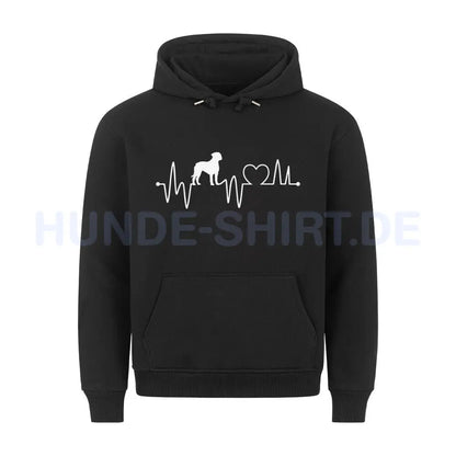 Premium Hoodie "English Mastiff - Heartbeat" Schwarz – hunde-shirt.de