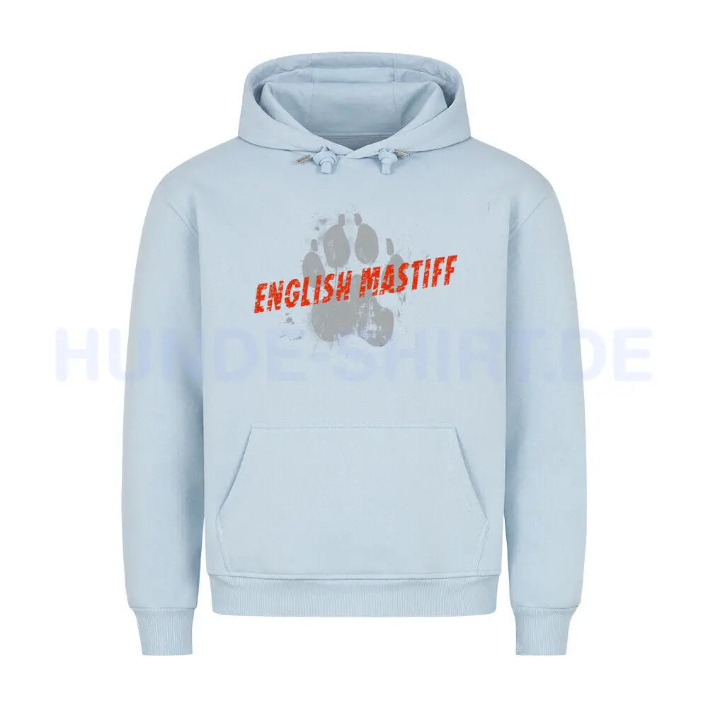 Premium Hoodie "English Mastiff - PAW II" Babyblau – hunde-shirt.de