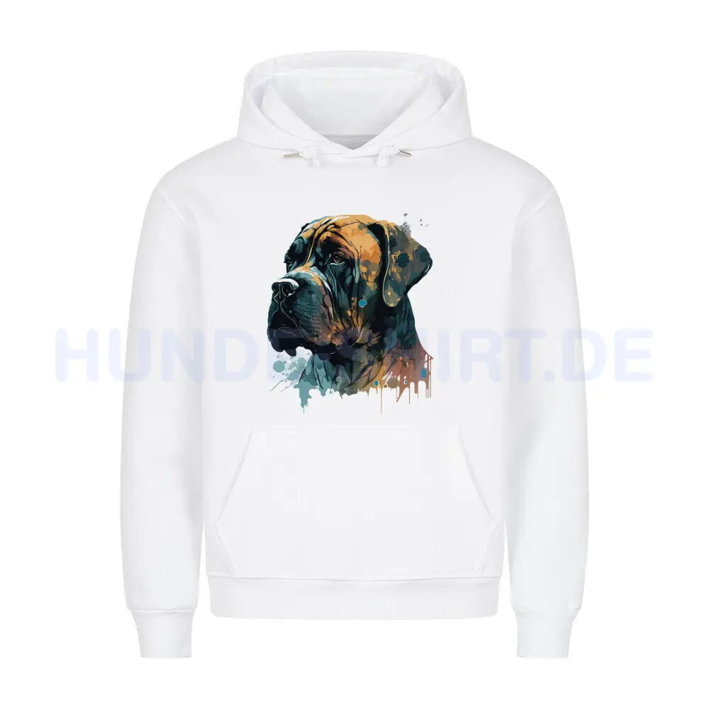 Premium Hoodie "English Mastiff - Raw" Weiß – hunde-shirt.de