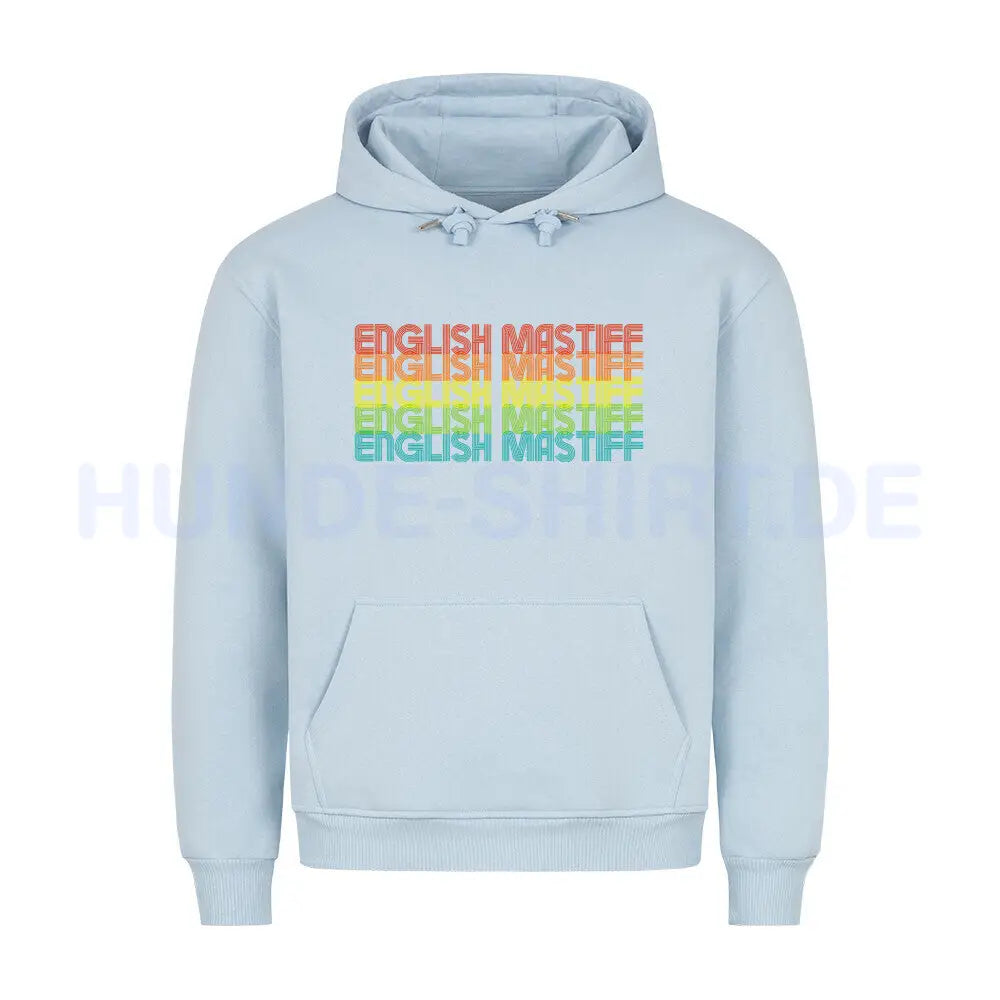 Premium Hoodie "English Mastiff - RETRO" Babyblau – hunde-shirt.de