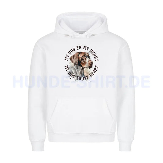 Premium Hoodie "English Pointer HEART" Weiß – hunde-shirt.de