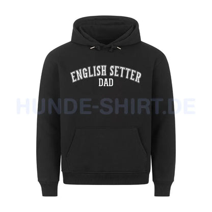 Premium Hoodie "English Setter - DAD" Schwarz – hunde-shirt.de