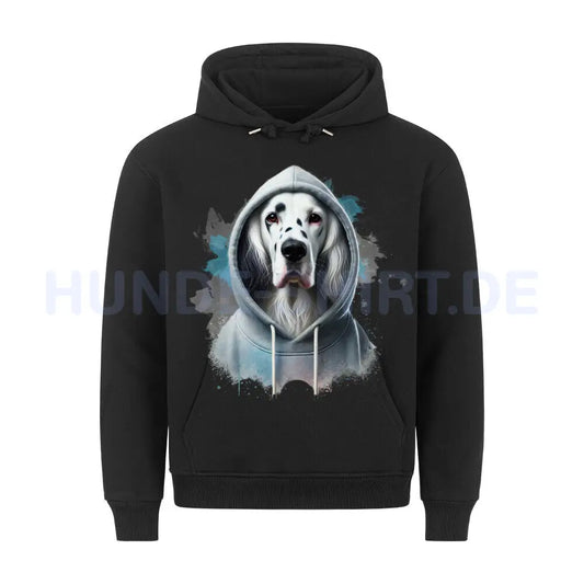 Premium Hoodie "English Setter Hooded" Schwarz – hunde-shirt.de