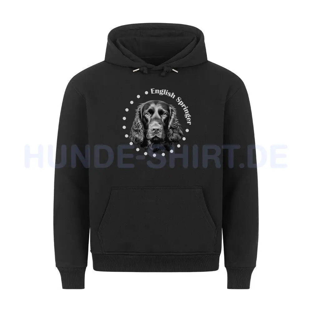 Premium Hoodie "English Springer Rounded" Schwarz – hunde-shirt.de