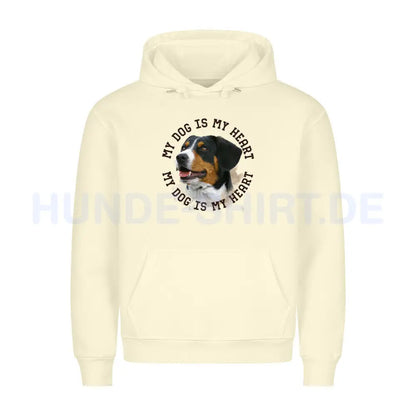 Premium Hoodie "Entlebucher Sennenhund HEART" Beige – hunde-shirt.de