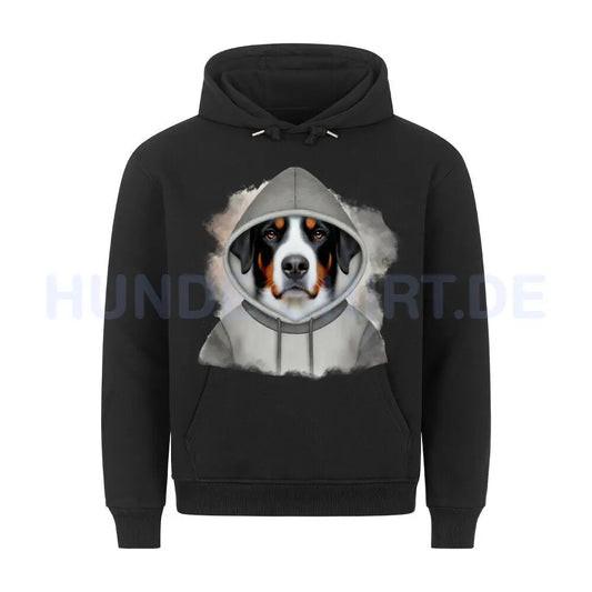 Premium Hoodie "Entlebucher Sennenhund Hooded" Schwarz – hunde-shirt.de