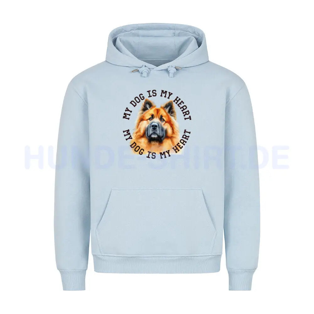 Premium Hoodie "Eurasier HEART" Babyblau – hunde-shirt.de