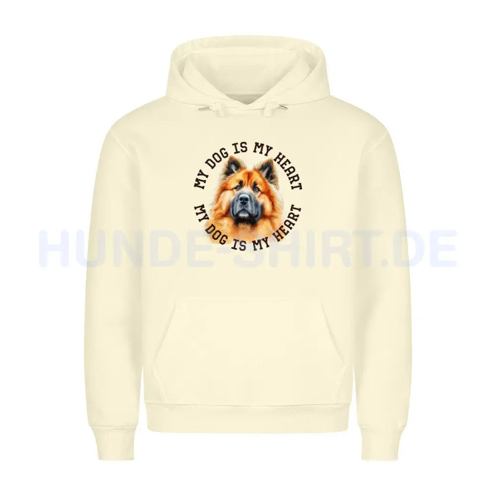 Premium Hoodie "Eurasier HEART" Beige – hunde-shirt.de