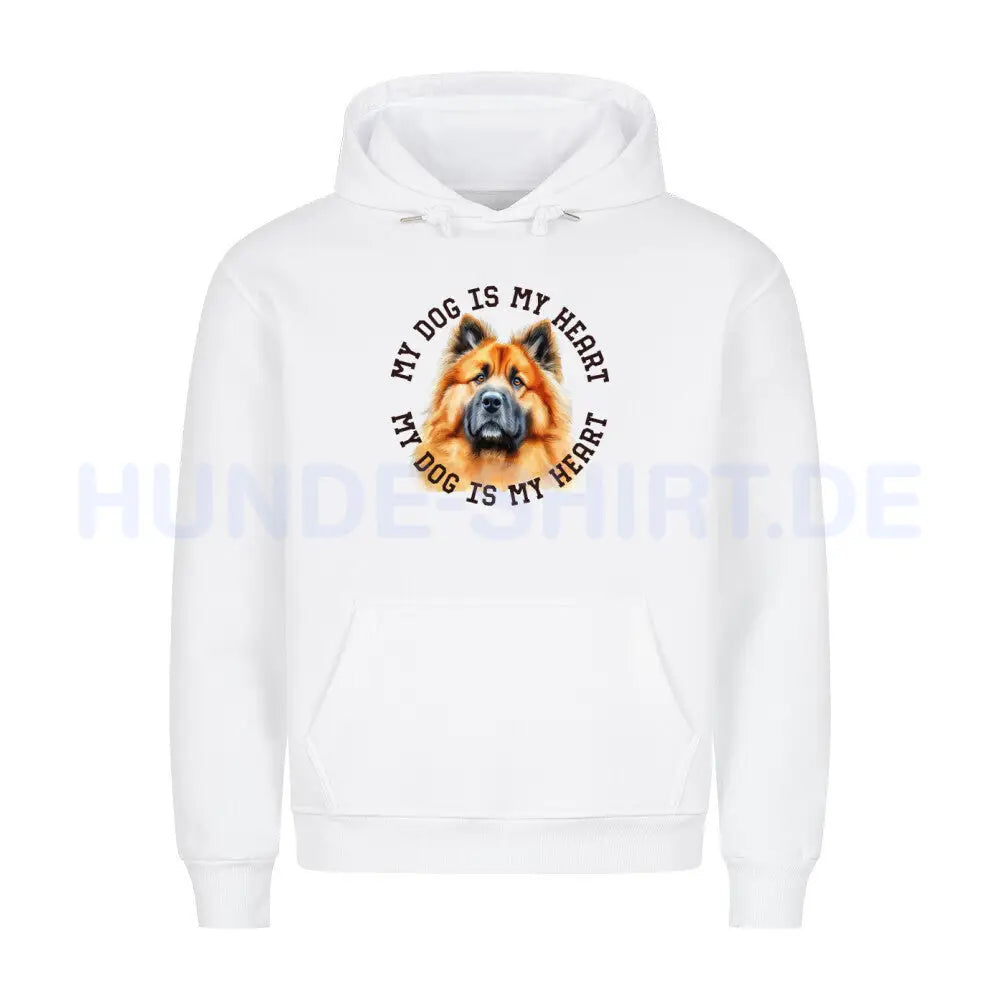 Premium Hoodie "Eurasier HEART" Weiß – hunde-shirt.de