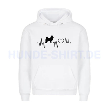 Premium Hoodie "Eurasier - Heartbeat" Weiß – hunde-shirt.de