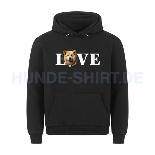 Premium Hoodie "Eurasier - LOVE" Schwarz – hunde-shirt.de