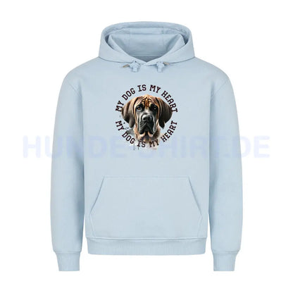 Premium Hoodie "Fila Brasileiro HEART 2" Babyblau – hunde-shirt.de