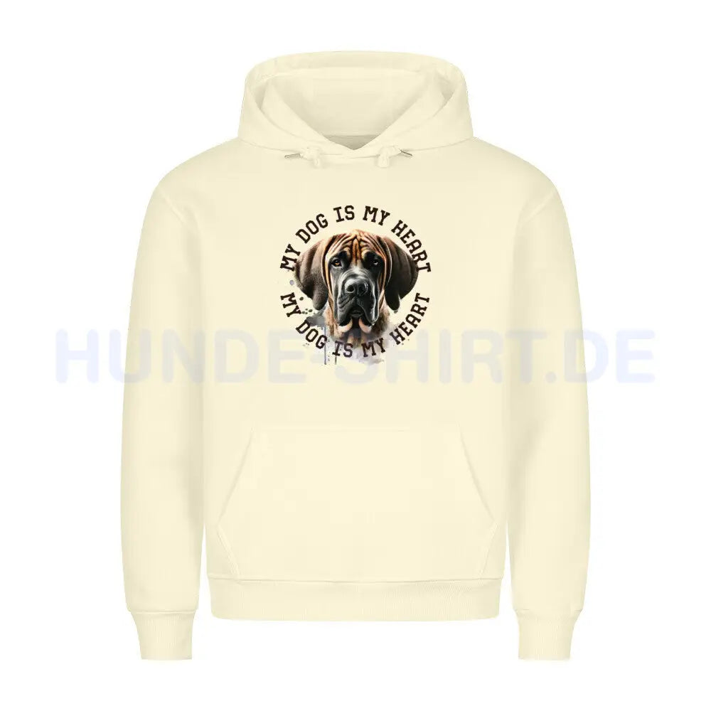 Premium Hoodie "Fila Brasileiro HEART 2" Beige – hunde-shirt.de