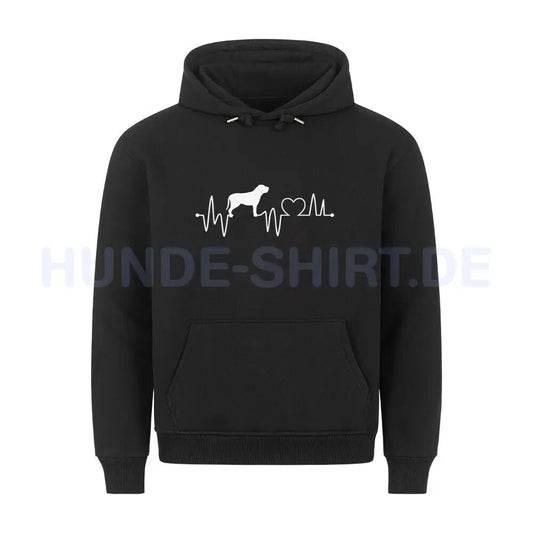 Premium Hoodie "Fila Brasileiro - Heartbeat" Schwarz – hunde-shirt.de