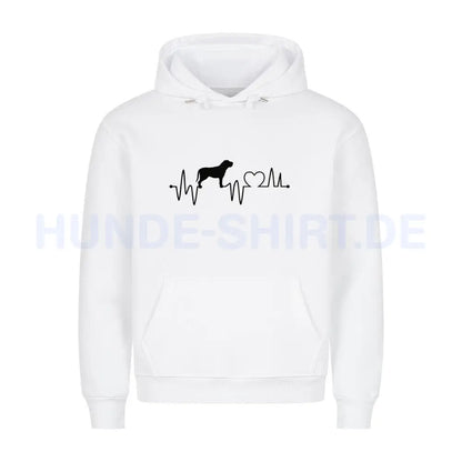 Premium Hoodie "Fila Brasileiro - Heartbeat" Weiß – hunde-shirt.de