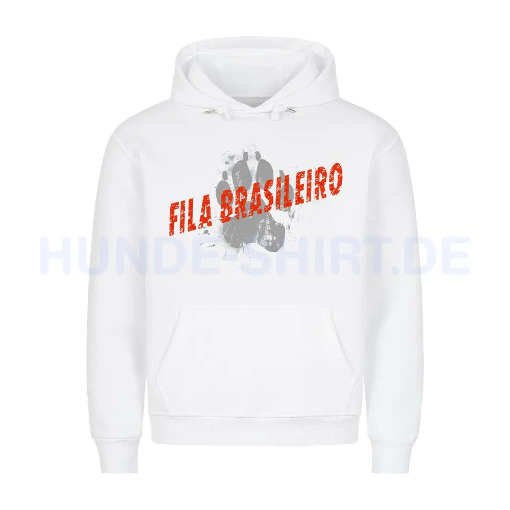 Premium Hoodie "Fila Brasileiro - PAW" Weiß – hunde-shirt.de