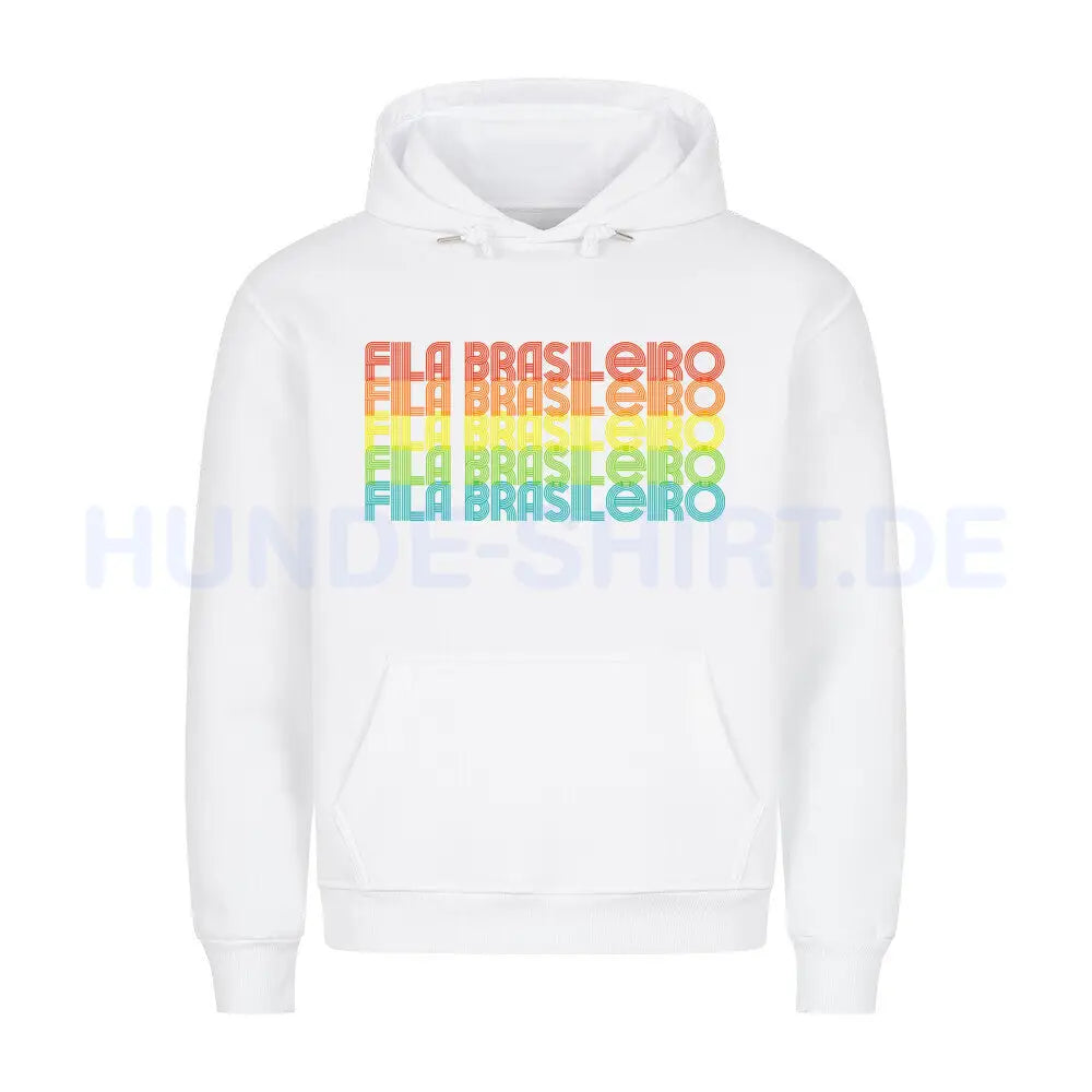 Premium Hoodie "Fila Brasileiro - RETRO" Weiß – hunde-shirt.de