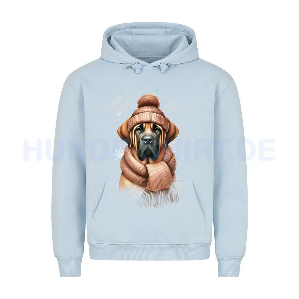 Premium Hoodie "Fila Brasileiro Winter" Babyblau – hunde-shirt.de