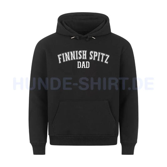 Premium Hoodie "Finnischer Spitz - DAD" Schwarz – hunde-shirt.de