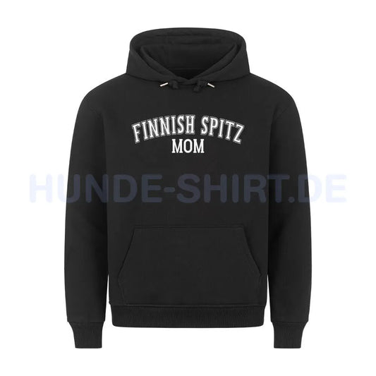 Premium Hoodie "Finnischer Spitz - MOM" Schwarz – hunde-shirt.de