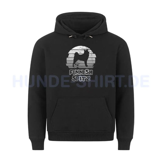 Premium Hoodie "Finnischer Spitz - Shadow" Schwarz – hunde-shirt.de