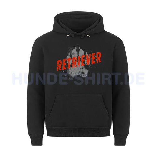 Premium Hoodie "Flat Coated - PAW" Schwarz – hunde-shirt.de