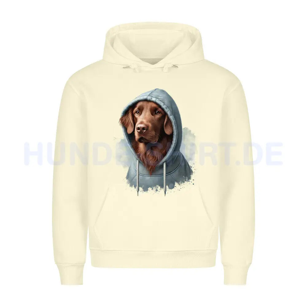 Premium Hoodie "Flat Coated Retriever braun Hooded" Beige – hunde-shirt.de