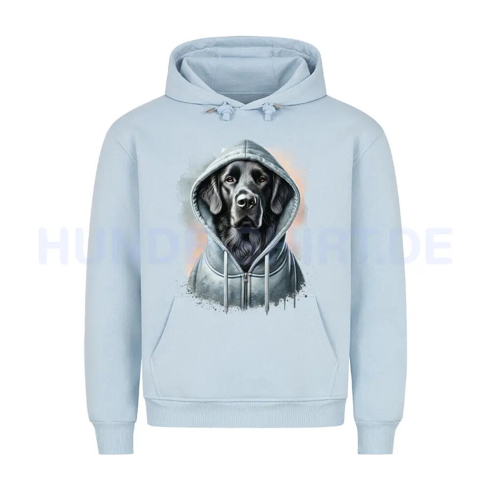 Premium Hoodie "Flat Coated Retriever Hooded" Babyblau – hunde-shirt.de