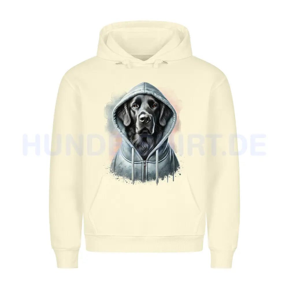 Premium Hoodie "Flat Coated Retriever Hooded" Beige – hunde-shirt.de