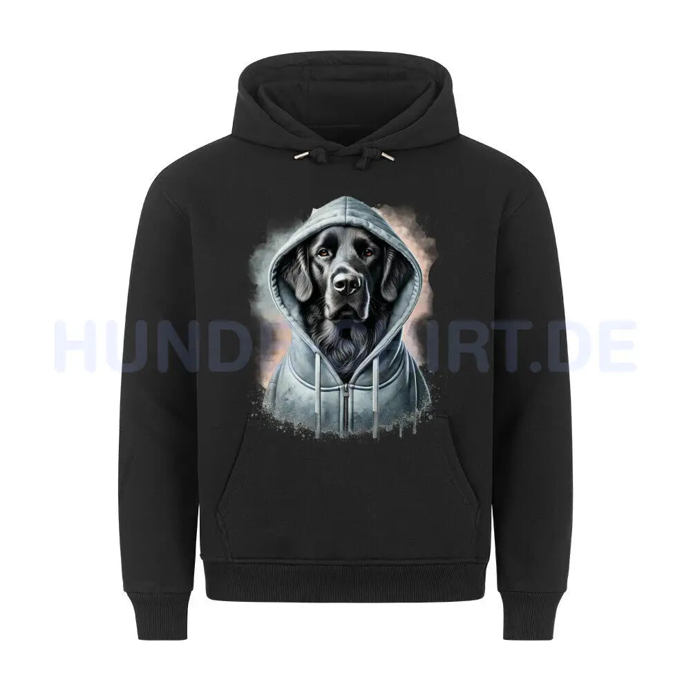 Premium Hoodie "Flat Coated Retriever Hooded" Schwarz – hunde-shirt.de