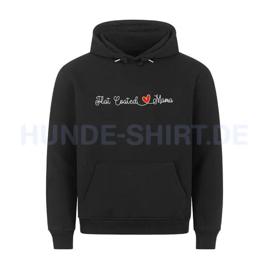 Premium Hoodie "Flat Coated Retriever - Mama" Schwarz – hunde-shirt.de