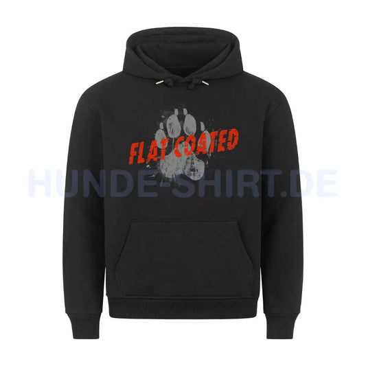 Premium Hoodie "Flat Coated Retriever - PAW" Schwarz – hunde-shirt.de