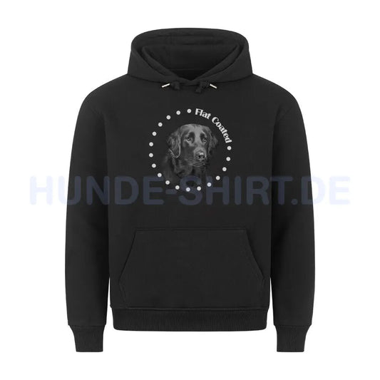 Premium Hoodie "Flat Coated Retriever Rounded" Schwarz – hunde-shirt.de