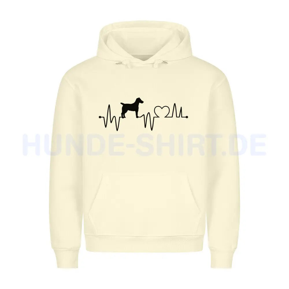 Premium Hoodie "Foxterrier ( Glatthaar ) - Heartbeat" Beige – hunde-shirt.de