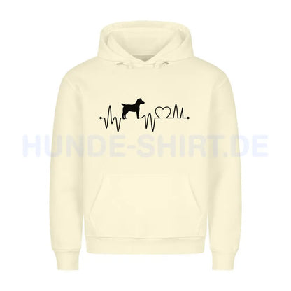 Premium Hoodie "Foxterrier ( Glatthaar ) - Heartbeat" Beige – hunde-shirt.de