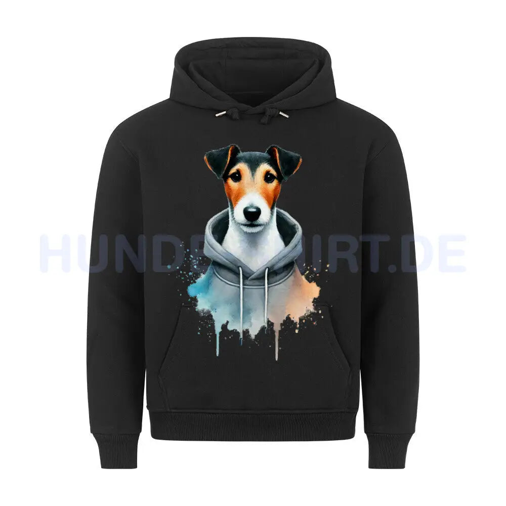 Premium Hoodie "Foxterrier ( Glatthaar ) - Hooded" Schwarz – hunde-shirt.de