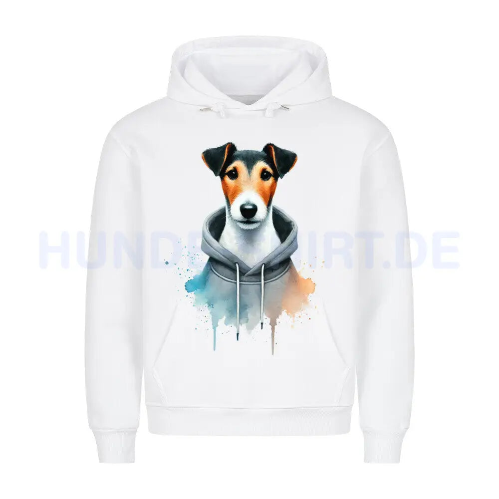 Premium Hoodie "Foxterrier ( Glatthaar ) - Hooded" Weiß – hunde-shirt.de