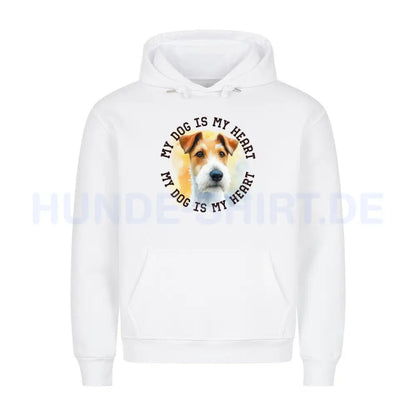 Premium Hoodie "Foxterrier HEART" Weiß – hunde-shirt.de