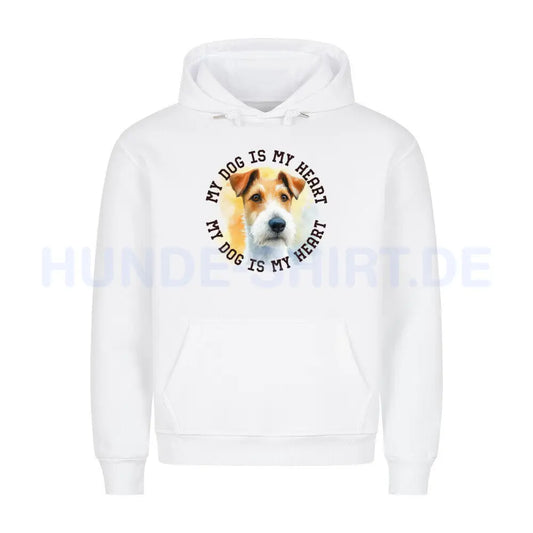 Premium Hoodie "Foxterrier HEART" Weiß – hunde-shirt.de