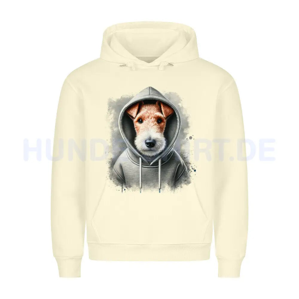 Premium Hoodie "Foxterrier Hooded" Beige – hunde-shirt.de