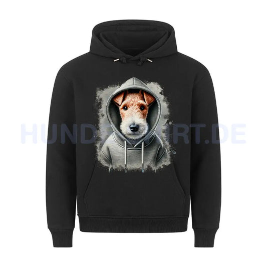 Premium Hoodie "Foxterrier Hooded" Schwarz – hunde-shirt.de