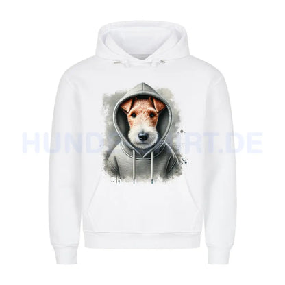 Premium Hoodie "Foxterrier Hooded" Weiß – hunde-shirt.de