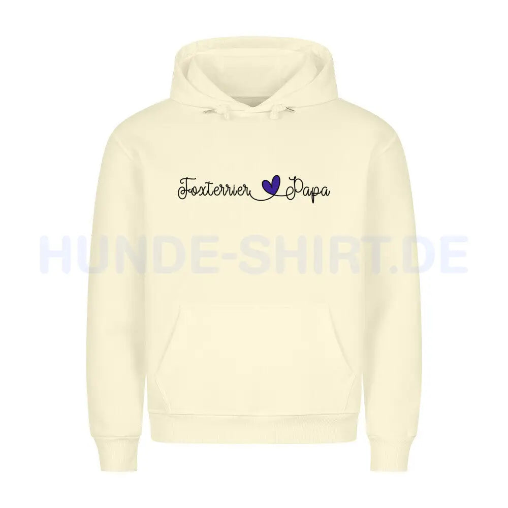 Premium Hoodie "Foxterrier - Papa" Beige – hunde-shirt.de