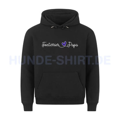 Premium Hoodie "Foxterrier - Papa" Schwarz – hunde-shirt.de