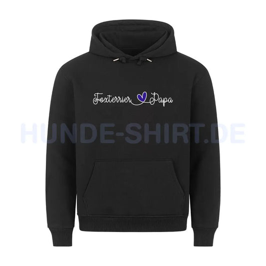 Premium Hoodie "Foxterrier - Papa" Schwarz – hunde-shirt.de