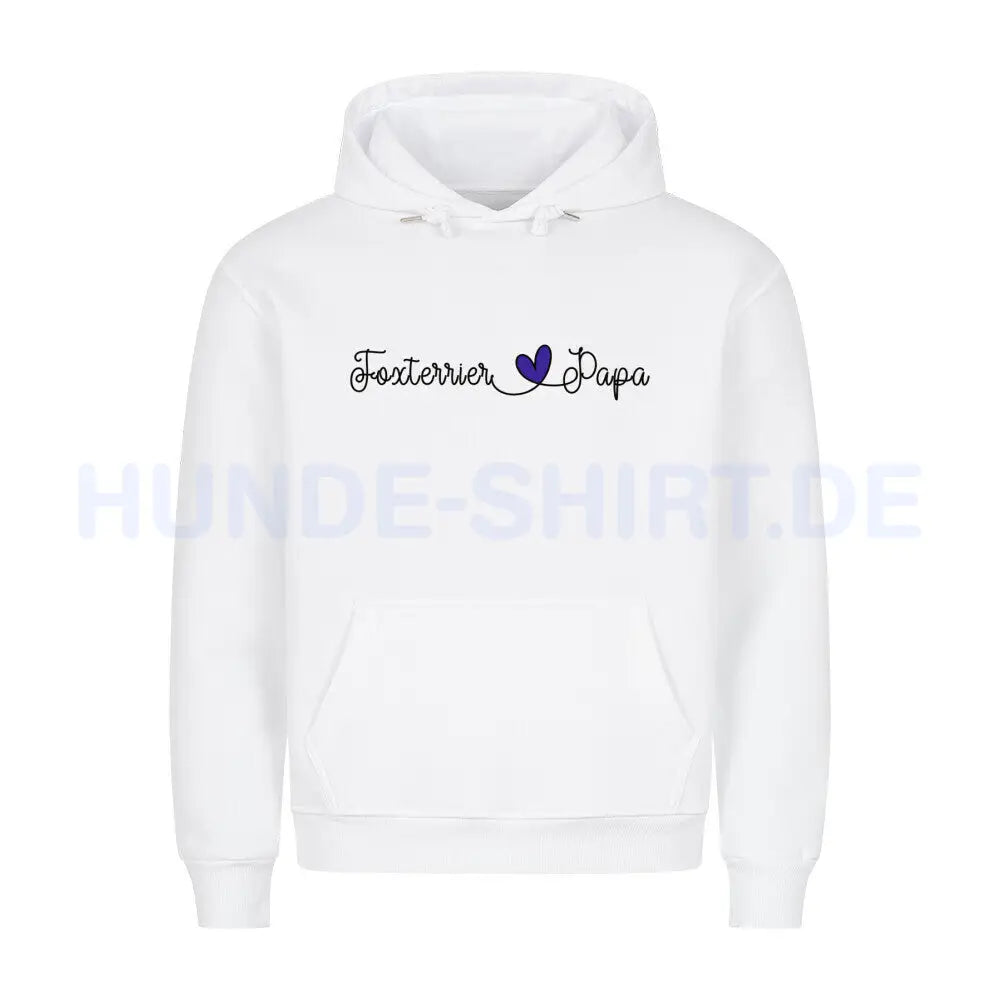 Premium Hoodie "Foxterrier - Papa" Weiß – hunde-shirt.de