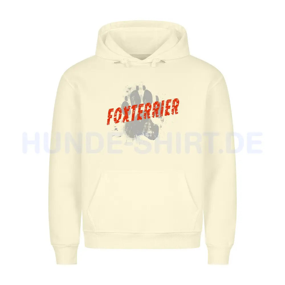 Premium Hoodie "Foxterrier - PAW" Beige – hunde-shirt.de